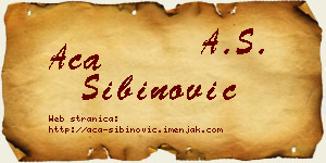 Aca Sibinović vizit kartica